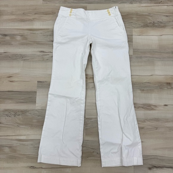 Talbots signature wide leg sailor pants Sz 8 White - Picture 1 of 8